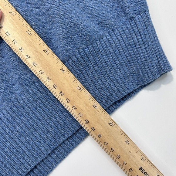 Nautica Sweater Mens Large Blue Pullover Quarter Zip Logo Mock Neck - Picture 5 of 7
